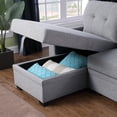 thumbnail image 4 of Aukfa 83" Sofa Bed, Sleeper Sofa, Pull Out Bed w/ Storage Chaise for Living Room, Linen, Light Gray, 4 of 10