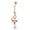 Gold, variant on AVORA 10K Yellow Gold Simulated Diamond CZ Dangling Pink Flower Belly Button Ring Body Jewelry (14 Gauge)