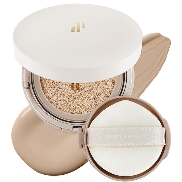 Heart Percent Dote on Mood Layer Cushion SPF 50+/PA+++ con recambio Brillo satinado Acabado impecable sedoso completa Base avanzada para el cuidado de la piel (#23N)