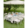 thumbnail image 3 of Outdoor Tablecloth with Umbrella Hole and Zipper, Blue Pumpkins Thanksgiving Rectangle Table Cloth 60x102 Inch Waterproof Tablecloth, Fall Green Eucalyptus Retro Beige Picnic Table Cover for Patio, 3 of 7