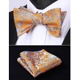 thumbnail image 3 of HISDERN Orange Paisley Mens Bow Ties Self Tie Satin Bow Tie Floral Bowtie Formal Tuxedo Wedding, 3 of 7