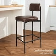 thumbnail image 4 of CZMJY Your Kitchen Island & Dining Space with Sleek Armless Counter Height Bar Stools – Modern PU Faux Leather Comfort, Stylish Design, and Perfect Home Accent in a Convenient Set of 2,Mocha Brown, 4 of 9