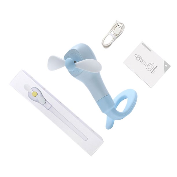 Moyic Mini ventilador plegable para el hogar, oficina, exterior, portátil, recargable por USB, ventilador eléctrico de escritorio, ventilador Electrodomésticos Azul Moyic HA6509-02B