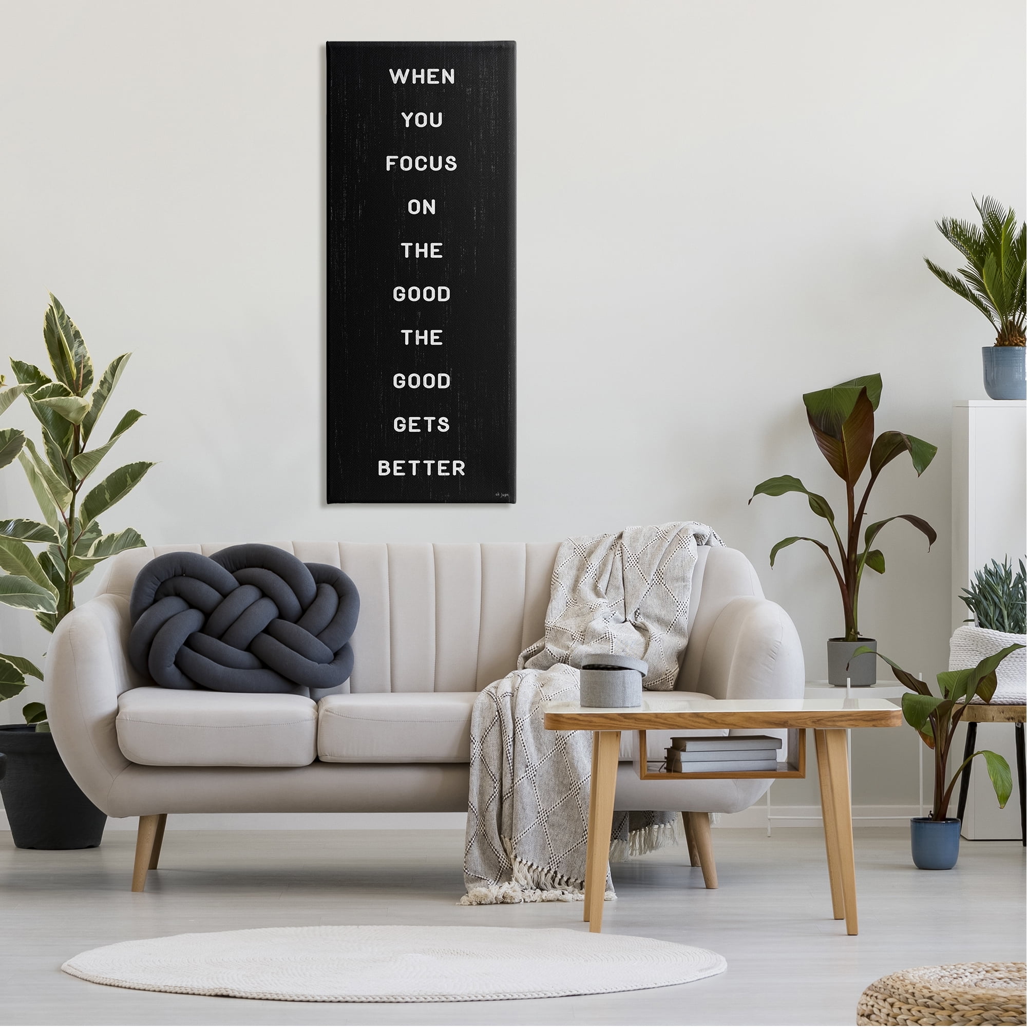 Stupell Industries Focus on Good Motivational Inspirational Painting Gallery Wrapped Canvas Print Wall Art, 20 x 48