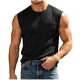 thumbnail image 6 of Pafei Tyugd Tank Shirts for Men with Pocket Casual Crewneck Muscle Tank Tops Big and Tall Sleeveless Basic T-shirt Black S, 6 of 10