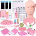 thumbnail image 1 of Kit de extensión de pestañas Juego de práctica de extensiones de pestañas profesionales con cabeza de maniquí Párpados extraíbles Ventilador de pestañas USB Champú de pestañas postizas individuales Ce, 1 of 5