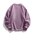thumbnail image 4 of Mens Hoodless Hoodie Sweatshirts Fashion Loose Turtleneck Solid Color Polar Hoodless Mens Workout Clothing,Purple,2XL, 4 of 4