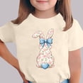 thumbnail image 1 of Blusas y camisas de manga corta con cuello redondo Camiseta estampada de manga corta de Pascua para niños Cuello redondo Manga corta Casual Versátil Para niñas Niños Top de poliéster, 1 of 5