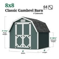 thumbnail image 3 of Little Cottage Co. 8x8 Classic Gambrel Barn with 4 ft. Sidewalls, Outdoor Wood Storage Shed Do-It-Yourself Precut Kit, 3 of 13