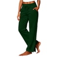 thumbnail image 2 of Mineart Women Casual Solid Sweatpants with Drawstring Elastic Waist Multiple Pockets and Side Slit at Cuffs Pants for Daily Stroll, 2 of 7