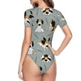 thumbnail image 4 of Easygdp Funny Beagle Active Dog Women's One-Piece Swimsuit Slim Fit Crew Neck Bodysuit Athletic Swimwear with Concealed Buckle - Large, 4 of 9