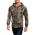 thumbnail image 3 of Havenx Men's Camo Hoodies Long Sleeve Maple Leaf Print Hoodies with Pockets Drawstring Hooded Sweatshirts Fishing Hunting Camping Athletic Workout Fall Winter Clothes,Coffee M, 3 of 6