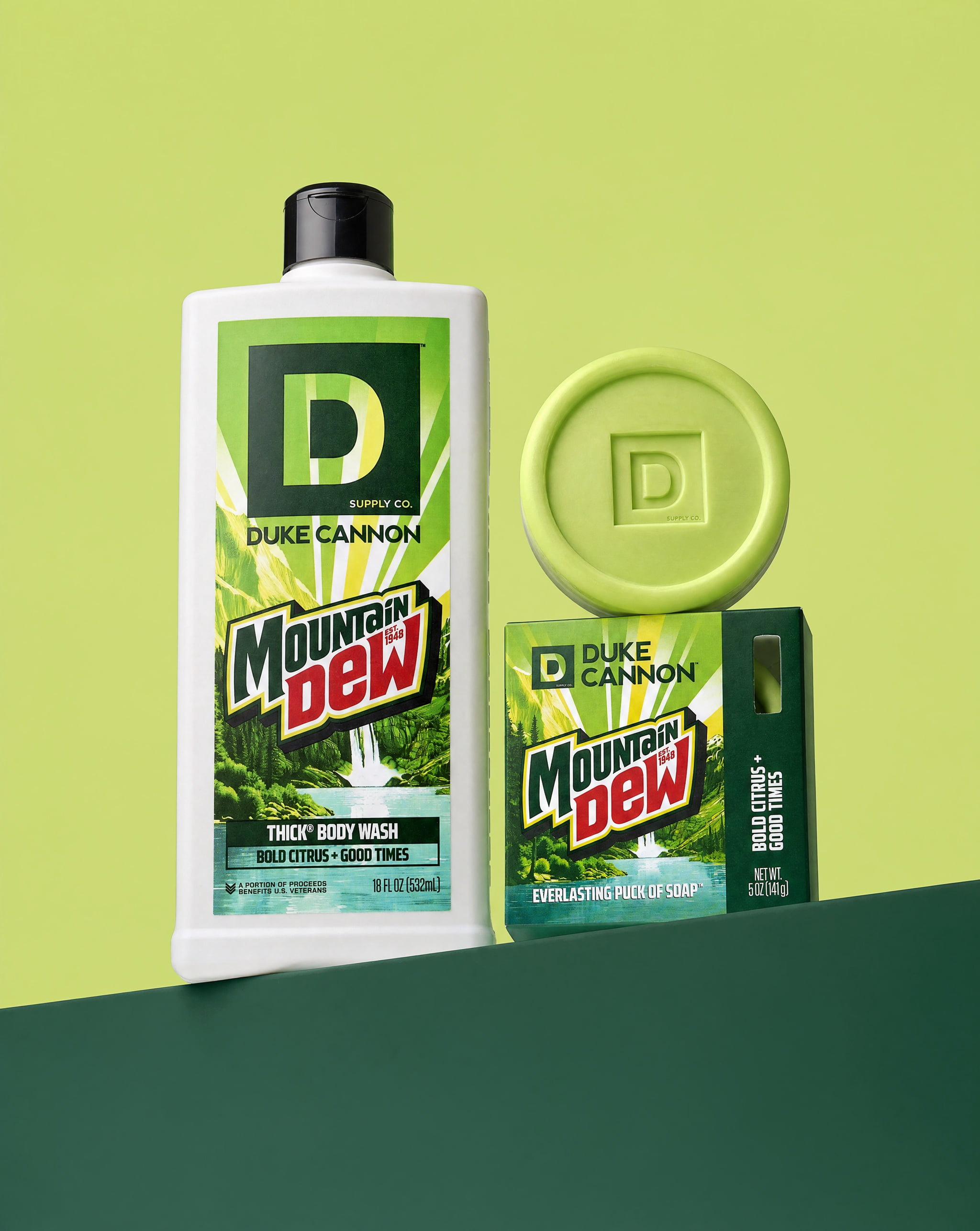 Duke Cannon Everlasting Puck of Soap, Mountain Dew, 5 oz