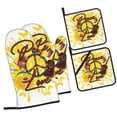thumbnail image 1 of ZICANCN Oven Mitts and Pot Holders Sets, Peace Sees Love Words Baking Sets Kitchen Heat Resistant 4 Pieces, 1 of 8