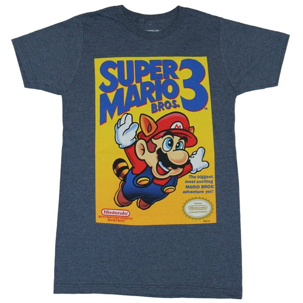 royalty Tussen valuta Super Mario Brothers 3 Mens T-Shirt - Classic Yellow Box 3 Image (X-Large)  - Walmart.com