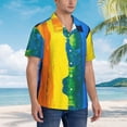 thumbnail image 2 of Lsque Rainbow Colored pattern Hawaiian Shirt for Men, Unisex Summer Beach Casual Short Sleeve Button Down Shirts-Large, 2 of 9
