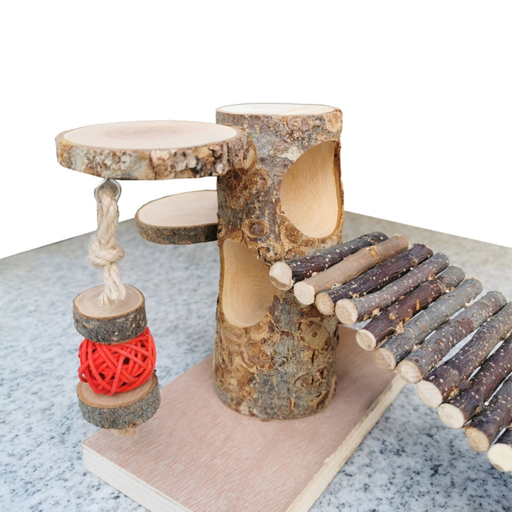 Wood Stackable Hamster Ladder Toy Combo Versatility Exploration Possibilities