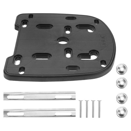 Tineasur 1Set Motorcycle Rear Luggage Rack Base Plate Adapter Thickened Black Universal Fit with Screws