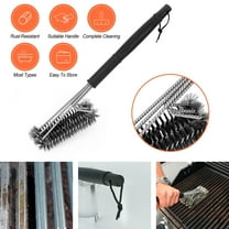 Stainless Steel BBQ Brush Safe Efficient Grill Cleaning Brush 18" Stiff Bristles Grill Cleaner Brush for Grill Cooking Grates BBQ Accessories Gifts for Men