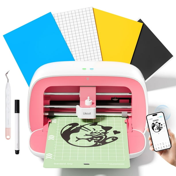 Máquina troqueladora LIKCUT S501 rosa con almacenamiento y accesorios