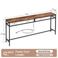 thumbnail image 3 of VECELO Console Table with Power Outlet & USB Port, 39.4" Narrow Sofa Table with Charging Station, Industrial Entryway Table for Living Room, Hallway, Foyer, Bedroom, Brown, 3 of 6