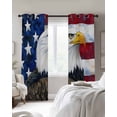 thumbnail image 3 of 4th of July Blackout Curtains, Light Blocking Print Window Curtains, Independence Day American Flag Eagle Blue Red Thermal Insulated Window Drapes for Living Room 2 Panels, 104"W x 90"L, 3 of 9