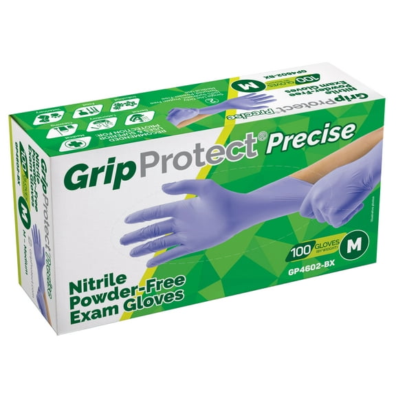 GripProtect Precise Nitrile Exam Gloves | 4 Mil | Chemo-Rated | (Medium, 100/bx)