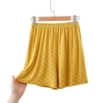 thumbnail image 3 of GigrtiJin Pajamas Shorts for Womens Elastic High Waisted Wide Leg Shorts Baggy Lightweight Comfortable Loungewear Shorts, 3 of 4