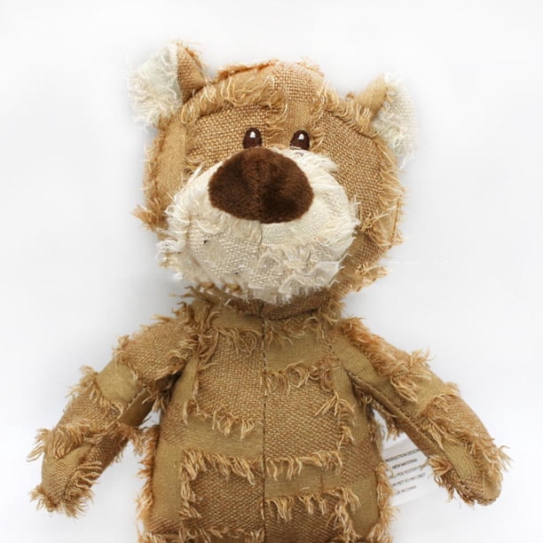 Pet Dog Bear Plush Toys 3-color Squeaking Stuffed Toys Pet Anxiety Relief Calming Aid Molar Chew Toys He Qiyong unisex