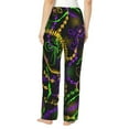 thumbnail image 3 of Daiia Neon Mardi Gras Women's Sleep Pant with Pockets and Drawstring,Pajama Pants-Large, 3 of 9