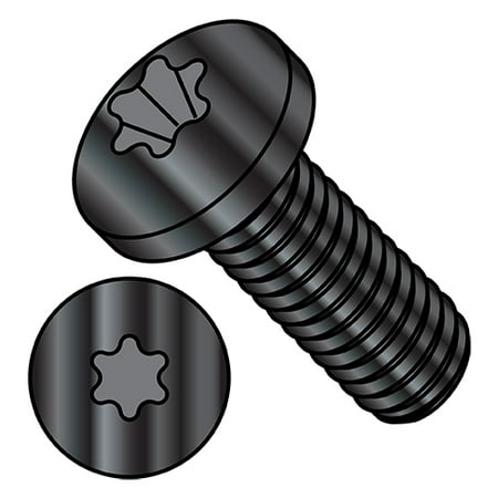 

8-32X1/4 6 Lobe Pan Machine Screw Fully Threaded Black Oxide (Pack Qty 10 000) BC-0804MTPB
