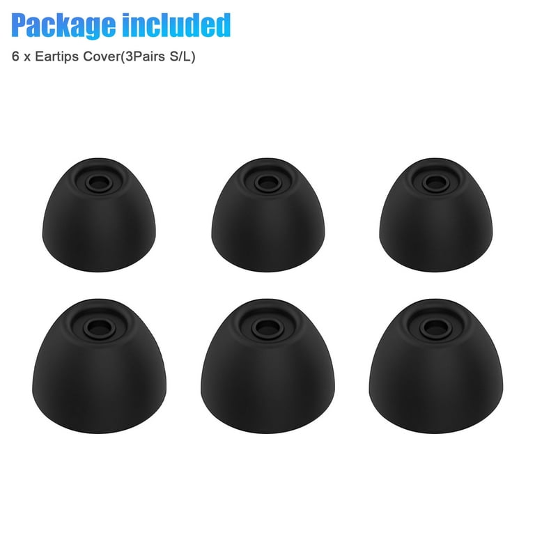 Replacement Ear Tips Compatible with Samsung Galaxy Buds 2 Earbuds, TSV  Soft Silicone Tips Fit for Samsung Galaxy Buds 2 Headphone, S L Size, Black  