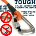 thumbnail image 3 of Enthusiast Gear Climbing Rope Dog Leash with Locking Carabiner for Large and Medium Breeds | Reflective Braiding and Comfortable Padded Grip (6' Foot), 3 of 9