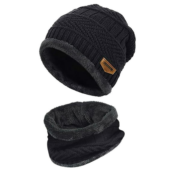 Baqcunre Winter Clothes for Women,Men & Women Winter Hat & Scarf & Gloves Set - Touchscreen Gloves Included Black