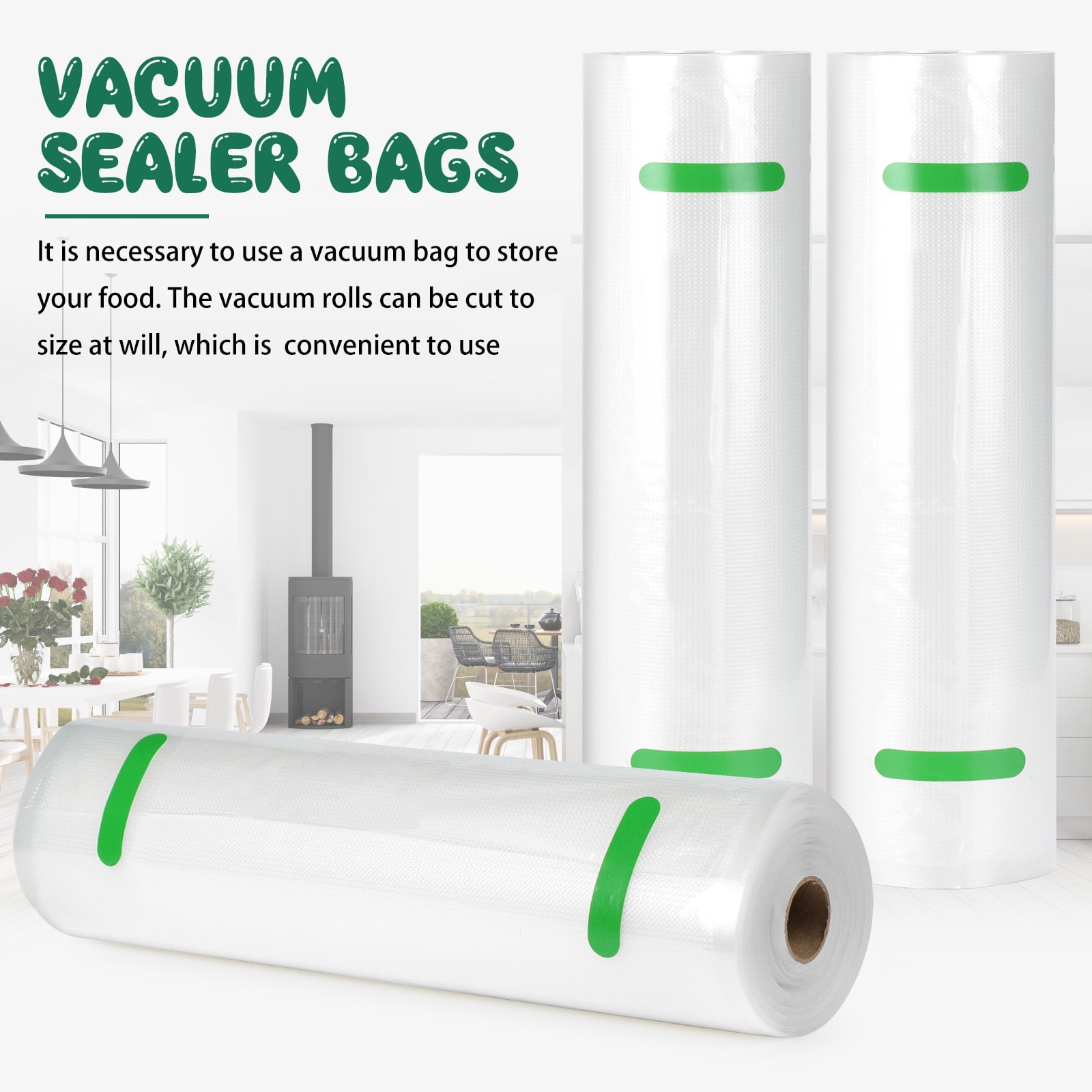 2/4 Rolls 8x50' Giant Vacuum Sealer Bags Embossed Thick 4mil Food Saver  Storage