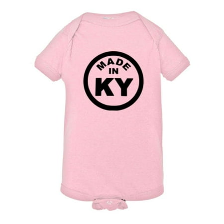 

PleaseMeTees™ Baby From Born Made In Kentucky KY Logo Label HQ Jumpsuit