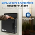 thumbnail image 4 of SereneLife Outdoor Wall Mailbox | 0.46 Cubic FT Locking Mailbox | Easy Installation, Secure Lock Mechanism | Ideal for Residential or Commercial Use | Wall Mountable 13.77" x 4.52" x 12.99 | Black, 4 of 8