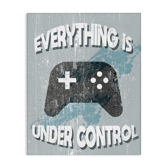 Stupell Industries Farmhouse Everything Is Under Control Phrase Rustic Video Games Canvas Art, 16 x 20, by Lil' Rue