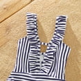 thumbnail image 4 of PatPat Family Matching Letter Splicing Striped Trunks Shorts and Ruffle Swimsuit,Sizes Baby/Boy/Girl/Adult,One Piece, 4 of 5