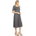 thumbnail image 3 of MOA COLLECTION Women's A-Line Short Sleeve Jersey Knit Dress - Comfortable Relaxed Fit (S-3XL), 3 of 6