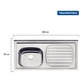 thumbnail image 4 of Fregadero Rectangular Acero Inoxidable 100x50cm Tramontina Tramontina 93412535, 4 of 5