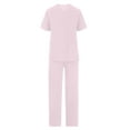 thumbnail image 5 of Scrubs Women Set Deals Items Kojanyu Women's Short Sleeved Solid Color Pocket Protective Suit Sets Pink (XXXL), 5 of 9