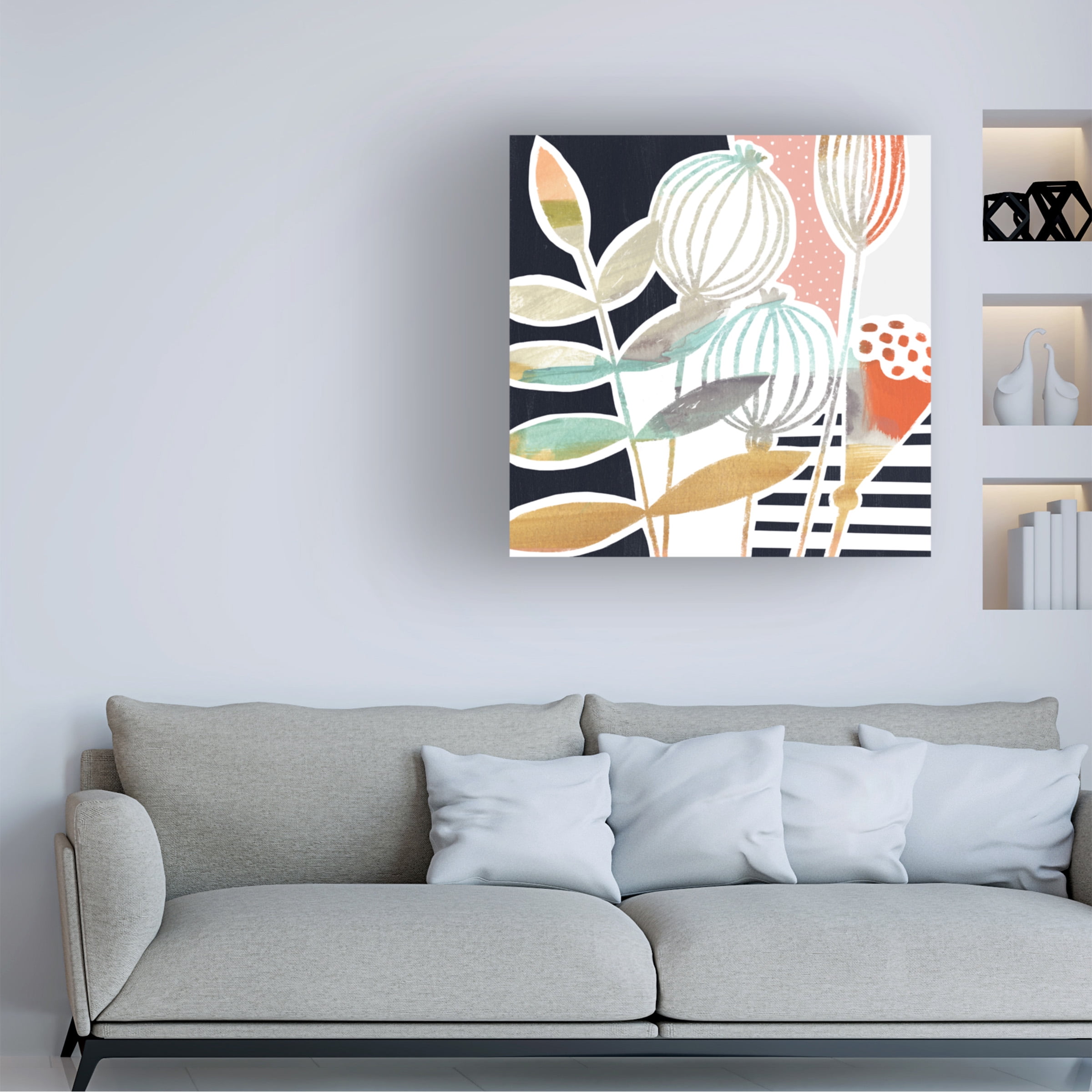 Victoria Borges 'Patterned Flora I' Canvas Art