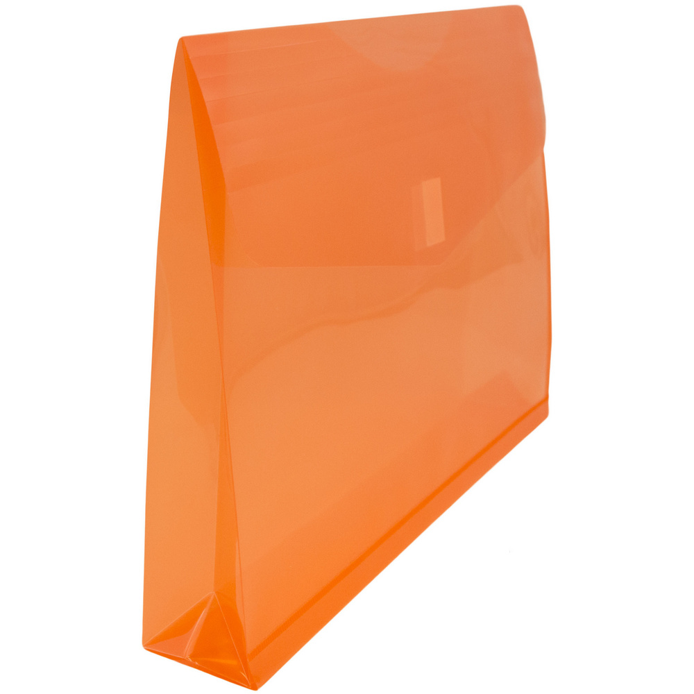 JAM Paper Plastic Expansion Envelopes, Hook & Loop, Letter Booklet, 9 3/4 x 13, 2 in Expansion, Orange, 3/Pack