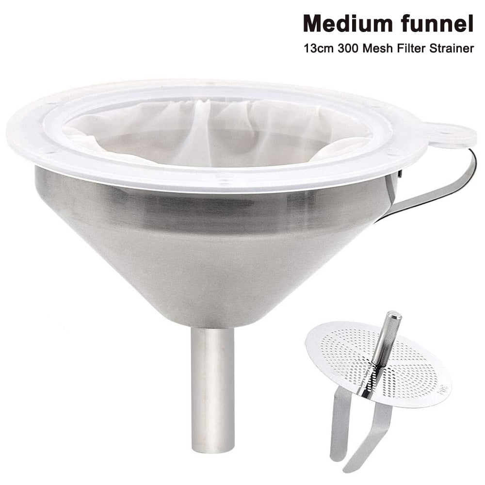 5-Inch Stainless Steel Funnel with 300 Mesh Food Filter ...