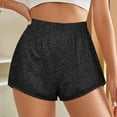 thumbnail image 3 of Women's Originals Shorts, Jersey Sports Shorts, Gym Shorts For Women, Black Denim Pattern Texture, XL, Plus Size Available, 3 of 5