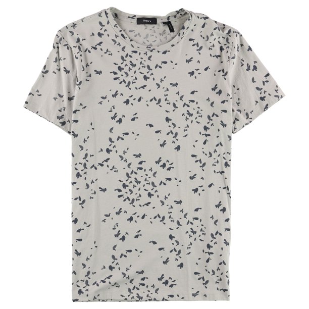 Camiseta básica Theory Leaflet Jersey para hombre, gris, grande Theory Camiseta básica