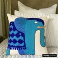 thumbnail image 5 of The HomeCentric Toss Pillow Covers Couch Pillow&nbsp;Cases Pillow Covers Pack of 2 14x14 inch (35x35 cm) Blue Cotton Throw Pillow Covers Handmade Pillow Covers Traditional Animal Print - Blue Elephant, 5 of 10
