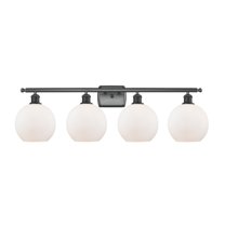 Innovations Lighting  Ballston Athens - 4 Light 36" Bath Vanity Light - 8" Shade Matte Black Finish/Matte White