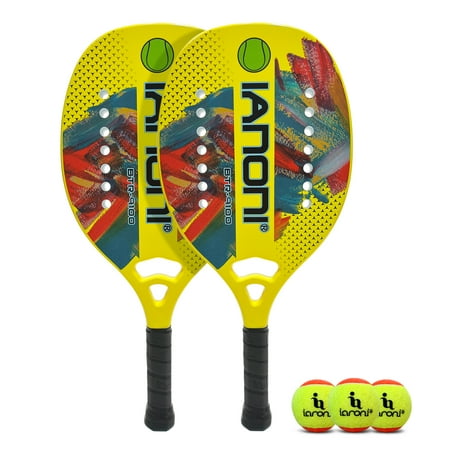 IANONI Beach Tennis Racket,Carbon Fiber Surface with EVA Memory Flex Foam Core Beach Tennis Paddle